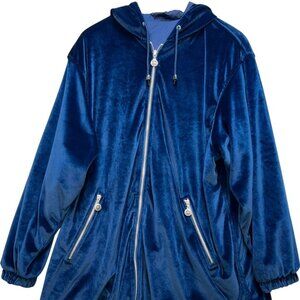 CS Signature Women's Full Zip Hooded Jacket Long Sleeve Size 3X Blue Stretch